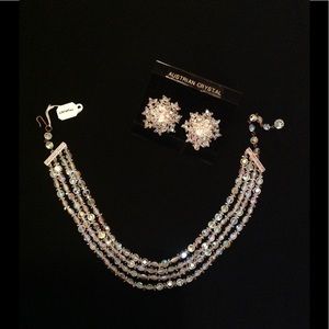 Genuine Austrian crystal necklace & earrings